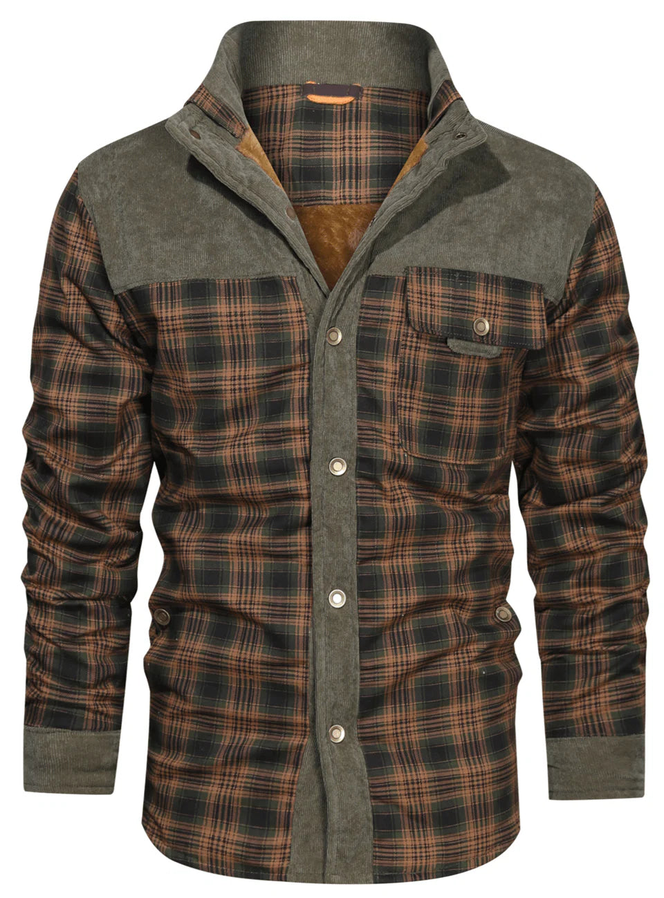 Wanderer Jacket – Warm Fleece Lined Plaid Corduroy Overshirt