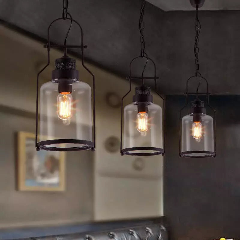 Azura Industrial Glass Jar Pendant Light