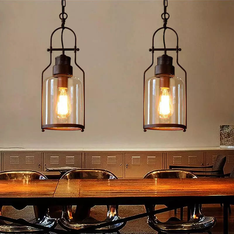 Azura Industrial Glass Jar Pendant Light