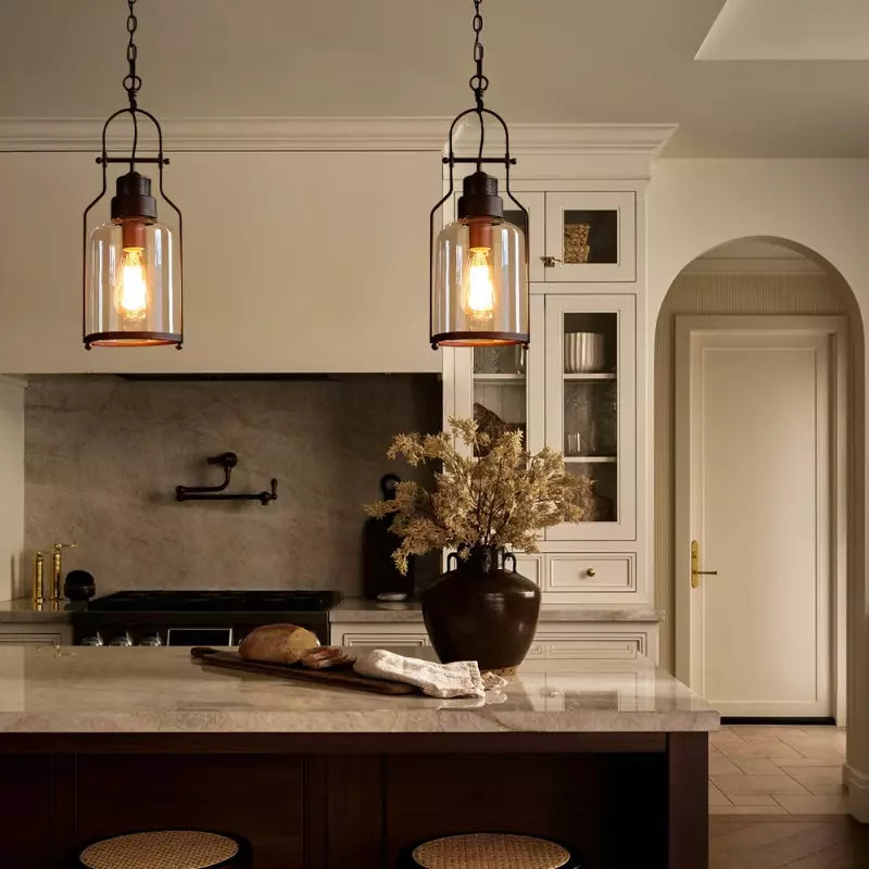 Azura Industrial Glass Jar Pendant Light