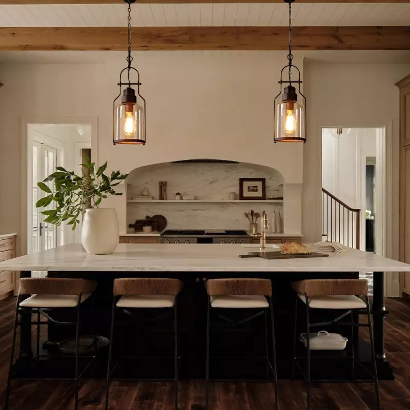 Azura Industrial Glass Jar Pendant Light