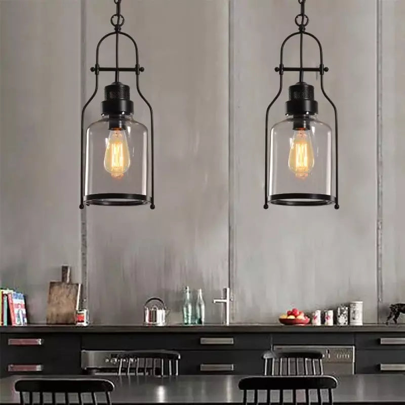 Azura Industrial Glass Jar Pendant Light