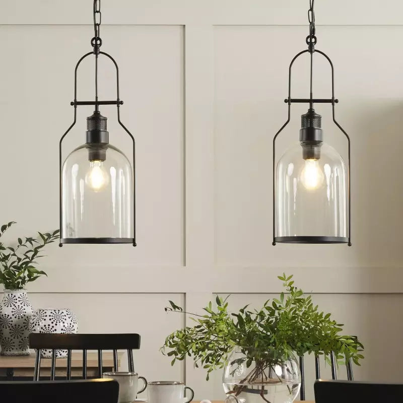Azura Industrial Glass Jar Pendant Light