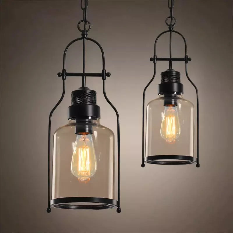 Azura Industrial Glass Jar Pendant Light