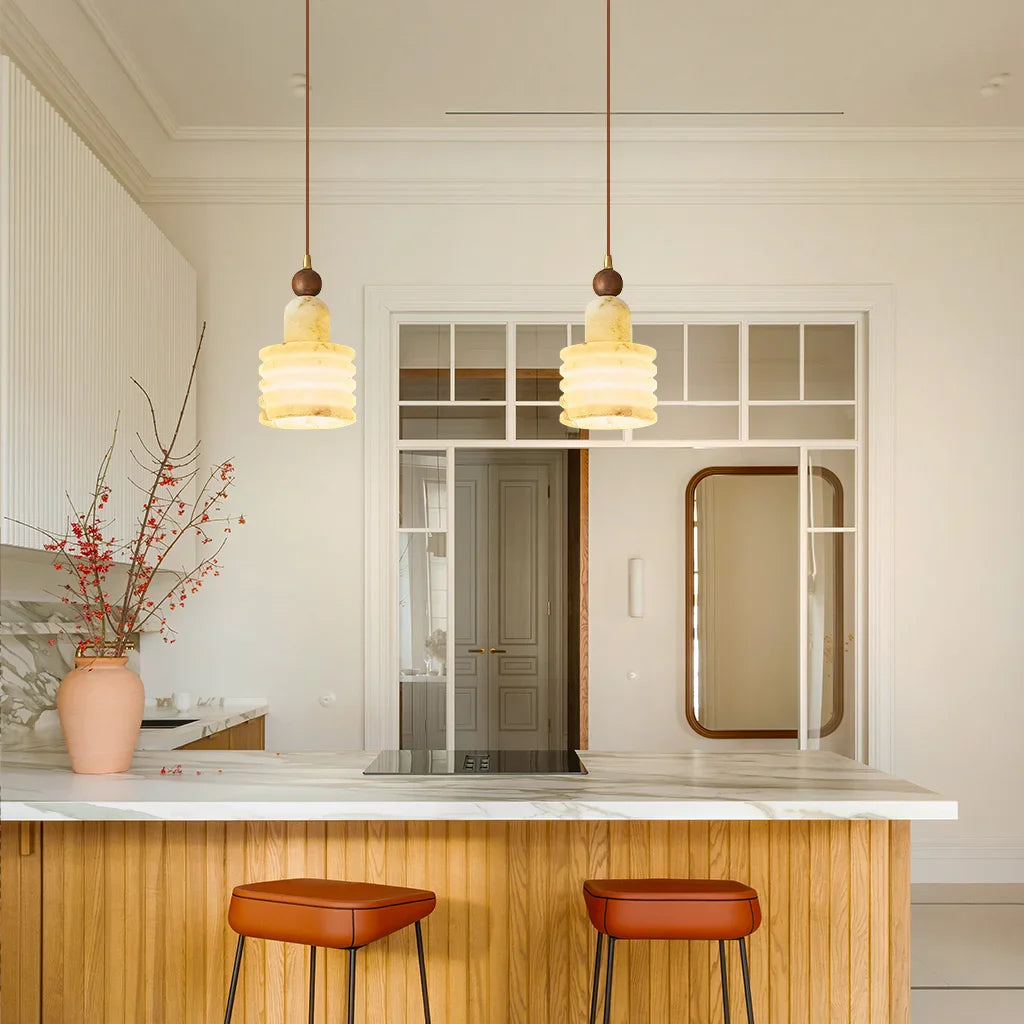 Calix Minimalist Marble LED Pendant Light