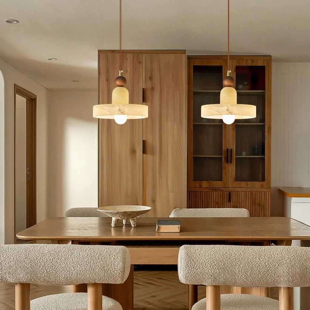 Calix Minimalist Marble LED Pendant Light