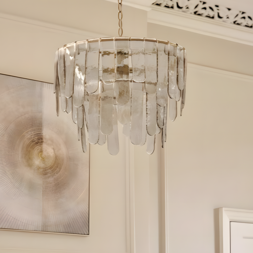 Jack Farmhouse Tiered Textured Glass Pendant Light