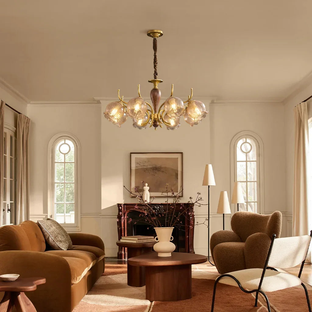 Marius Vintage Copper Wood Ceiling Light