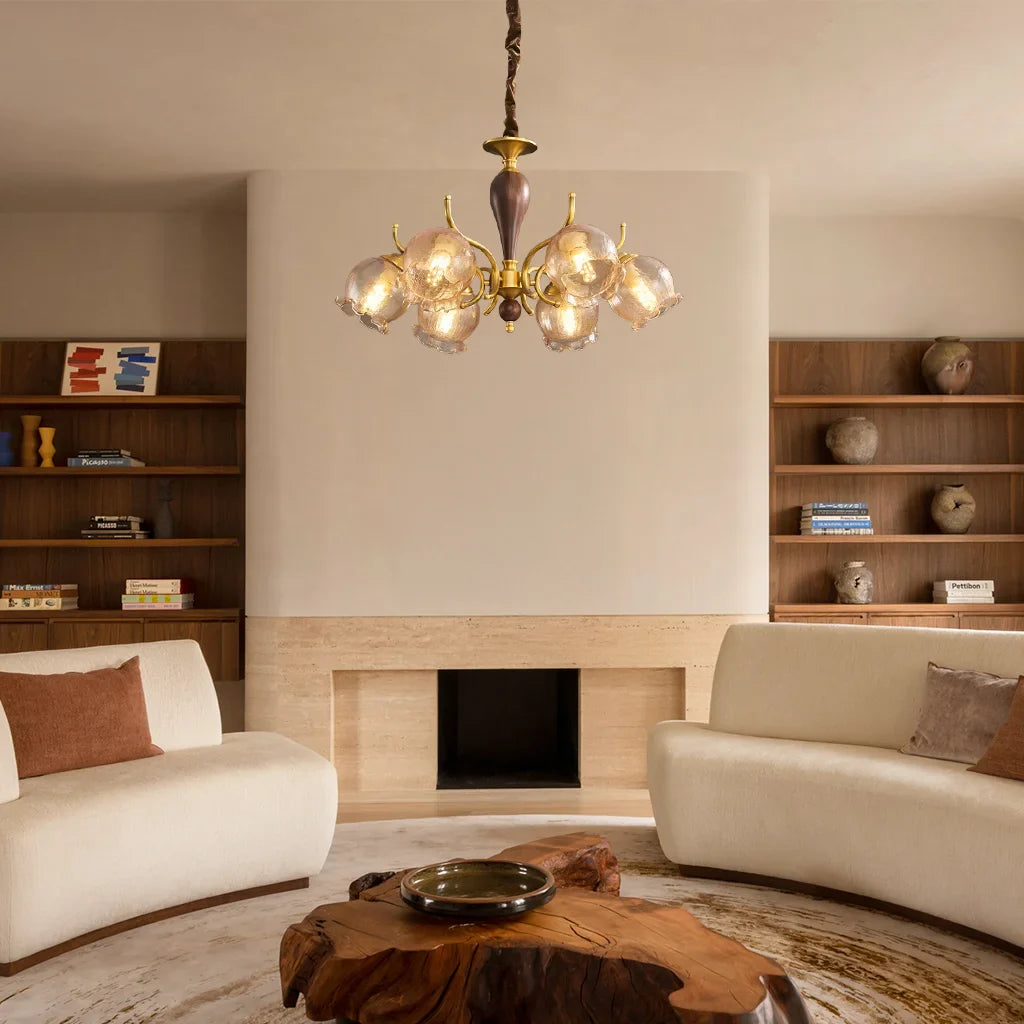 Marius Vintage Copper Wood Ceiling Light