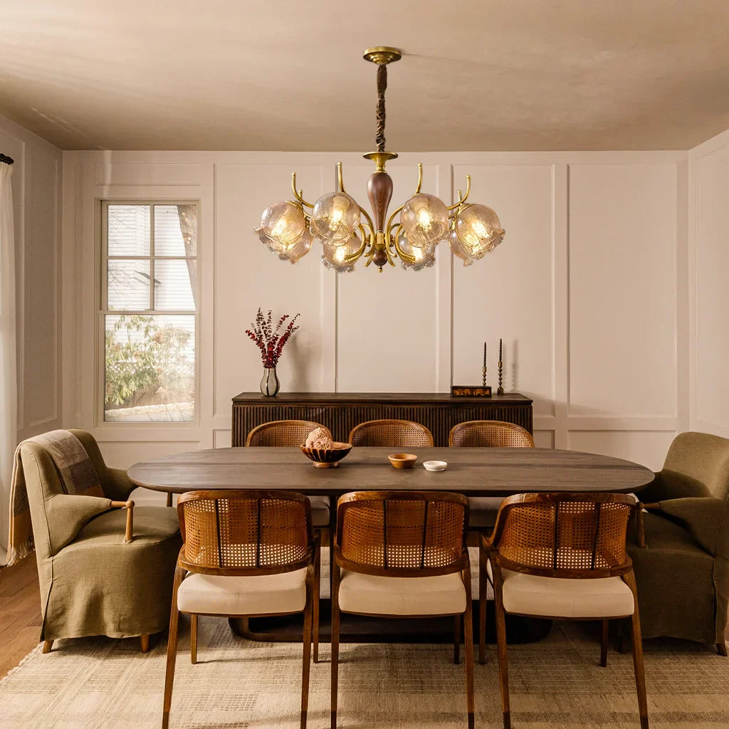 Marius Vintage Copper Wood Ceiling Light