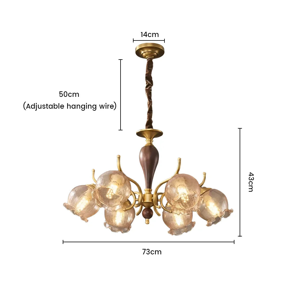 Marius Vintage Copper Wood Ceiling Light