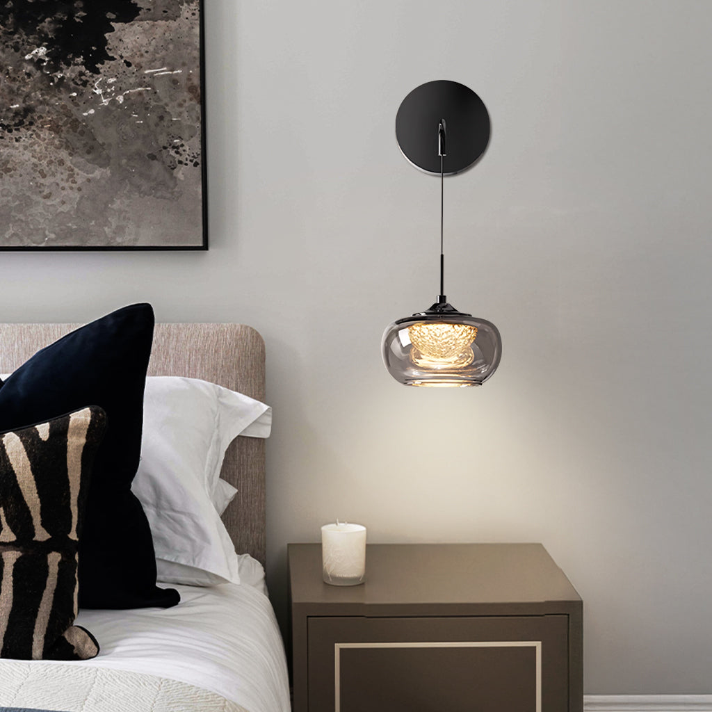 Duncan Modern Smoked Grey Glass Wall Sconce