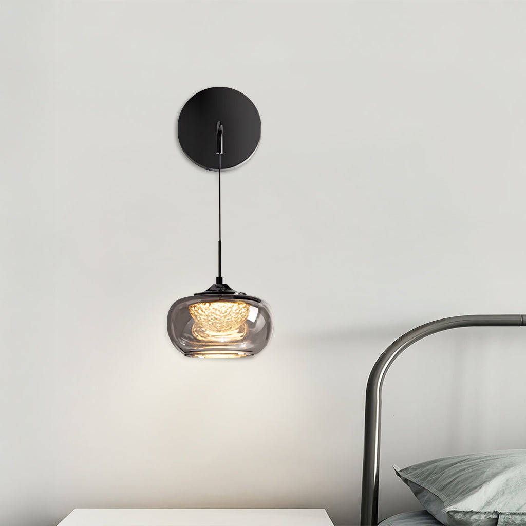 Duncan Modern Smoked Grey Glass Wall Sconce
