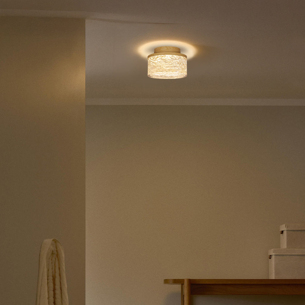 Xavier Retro LED Cylindrical Wooden Ceiling Light
