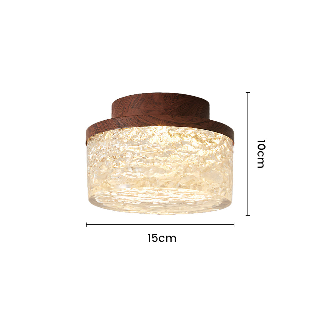 Xavier Retro LED Cylindrical Wooden Ceiling Light