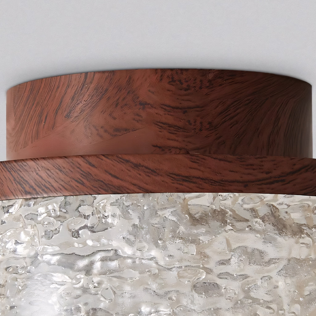 Xavier Retro LED Cylindrical Wooden Ceiling Light