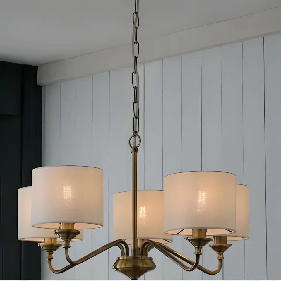 Thera Fabric 5-Light Height Adjustable Ceiling Light