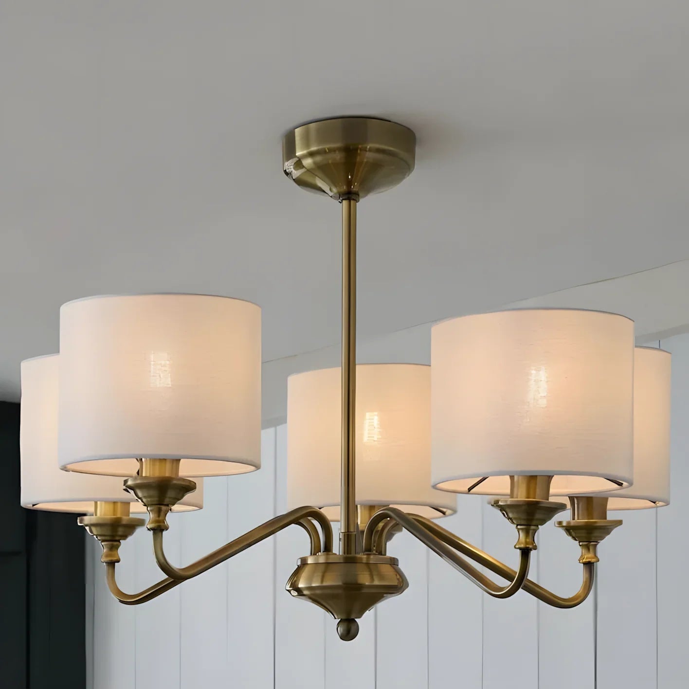 Thera Fabric 5-Light Height Adjustable Ceiling Light