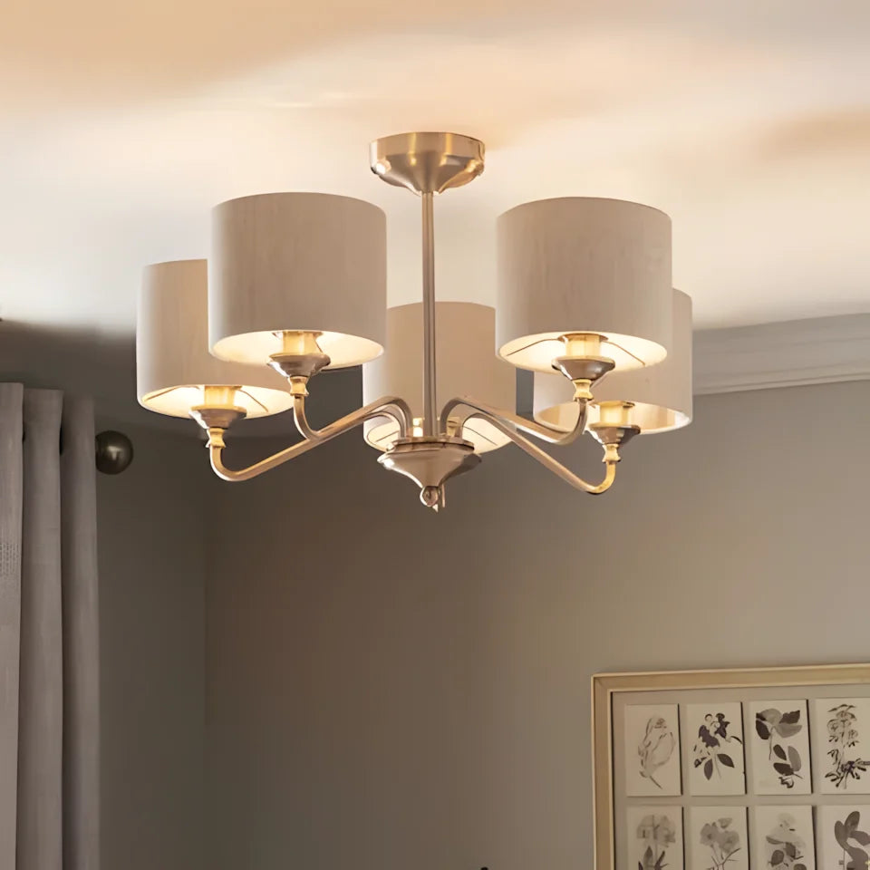 Thera Fabric 5-Light Height Adjustable Ceiling Light
