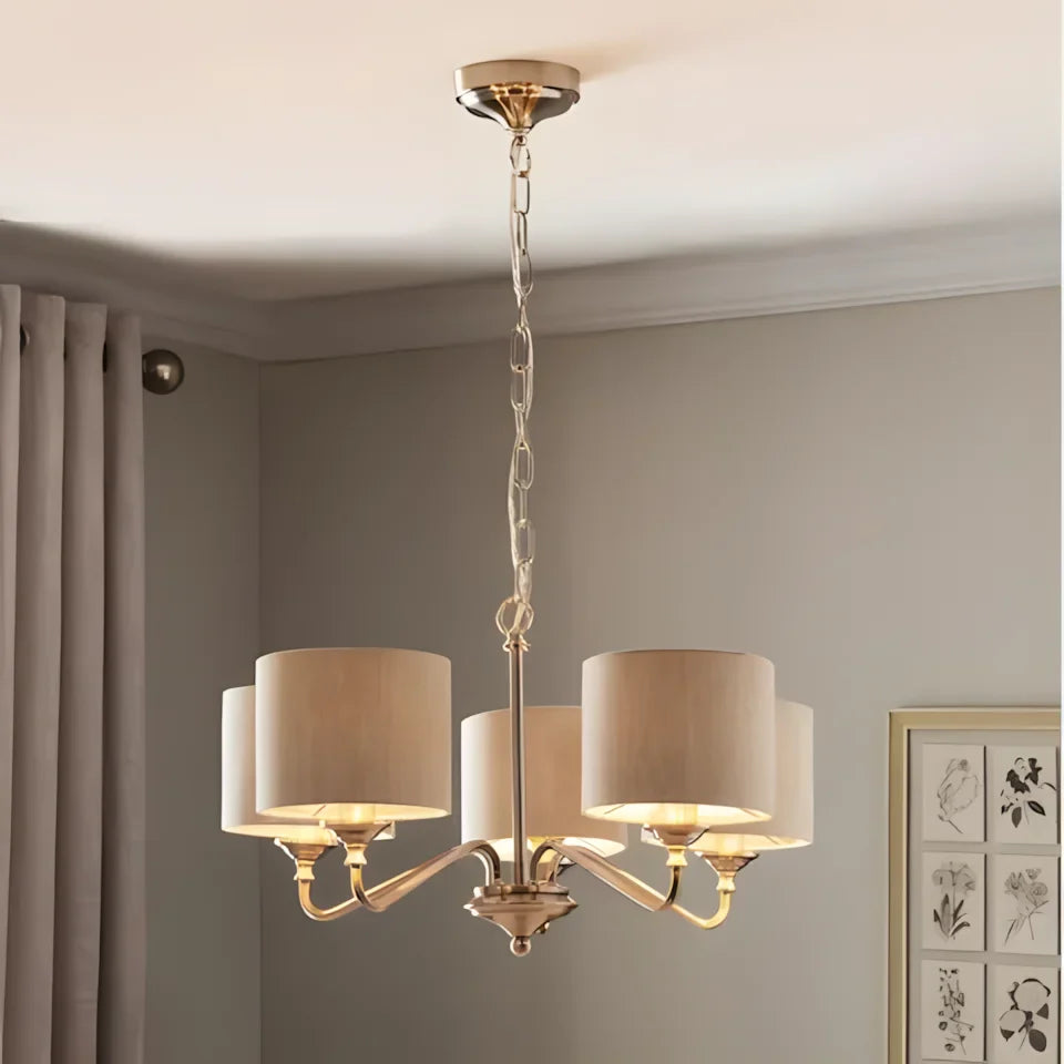 Thera Fabric 5-Light Height Adjustable Ceiling Light
