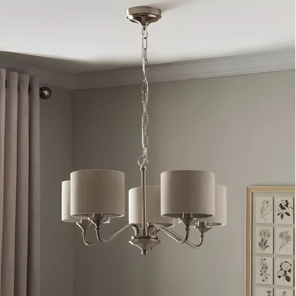 Thera Fabric 5-Light Height Adjustable Ceiling Light