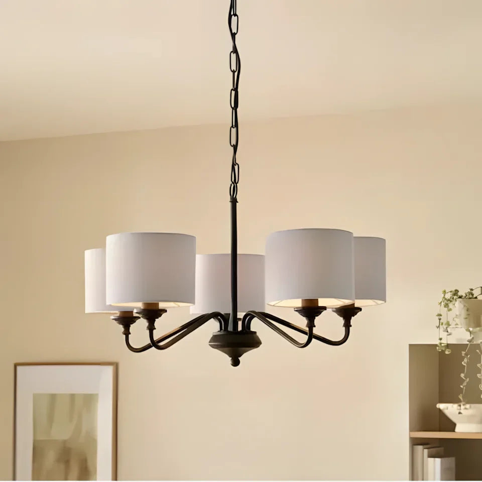 Thera Fabric 5-Light Height Adjustable Ceiling Light