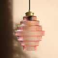 Karen Vintage Tiered Striped Stained Glass Pendant Light