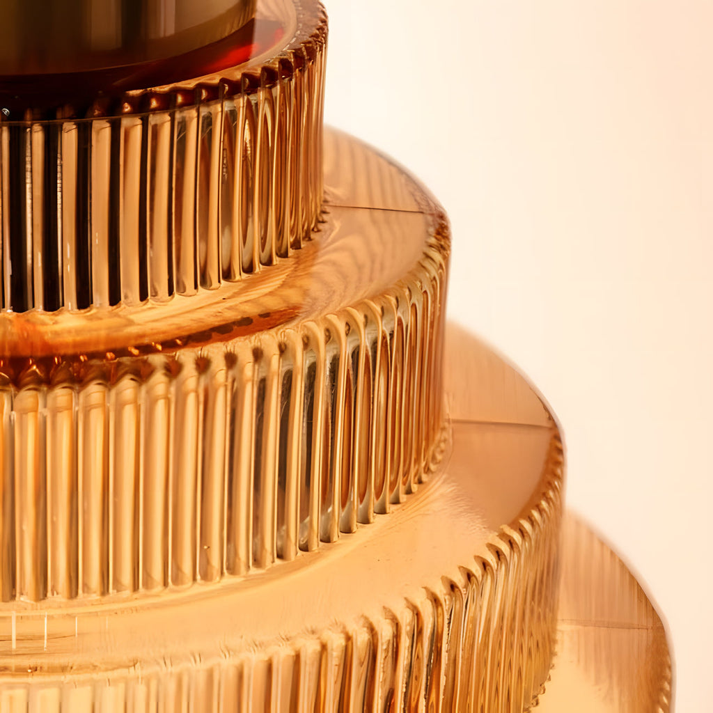 Karen Vintage Tiered Striped Stained Glass Pendant Light