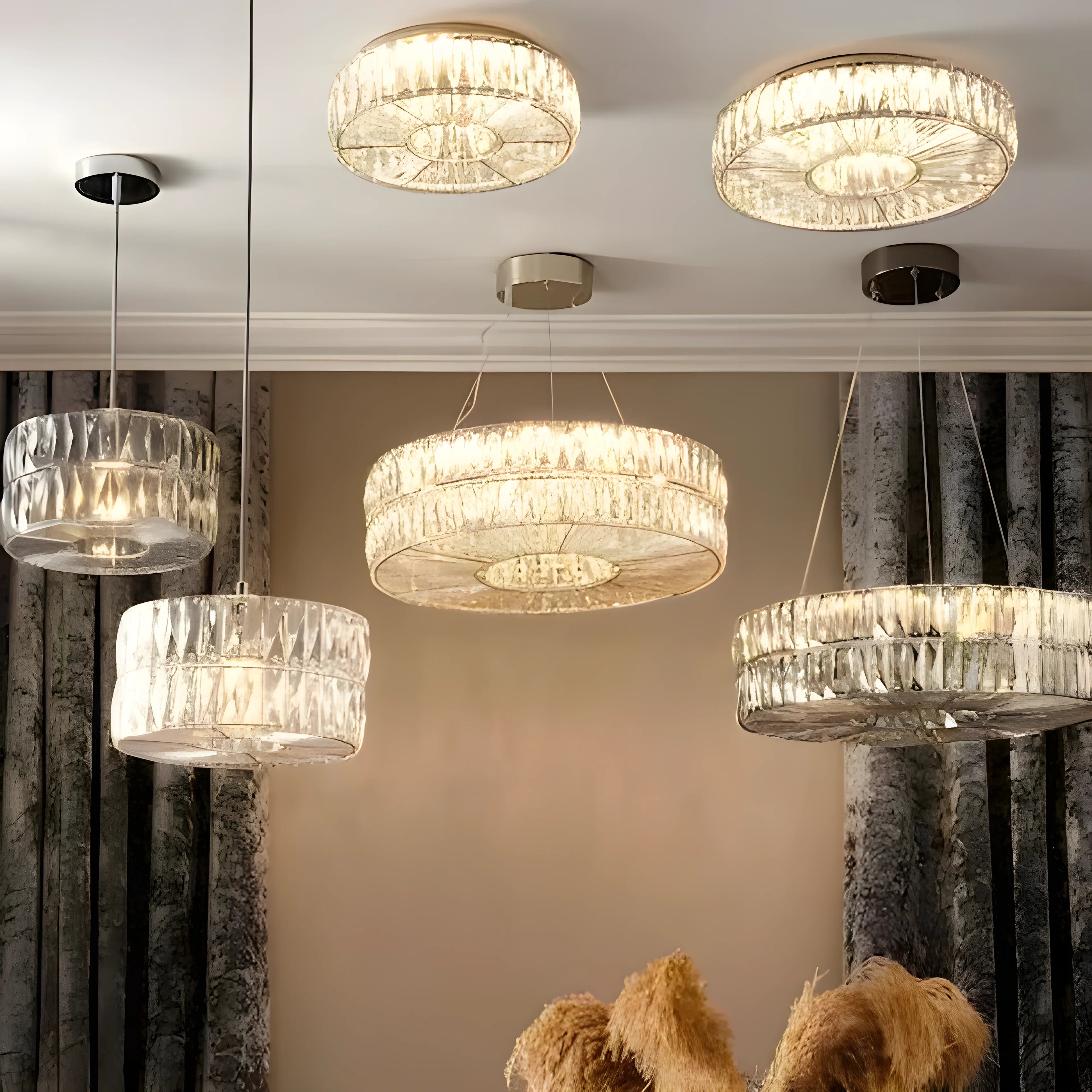 Zephyra Round Clear Glass Ceiling Light