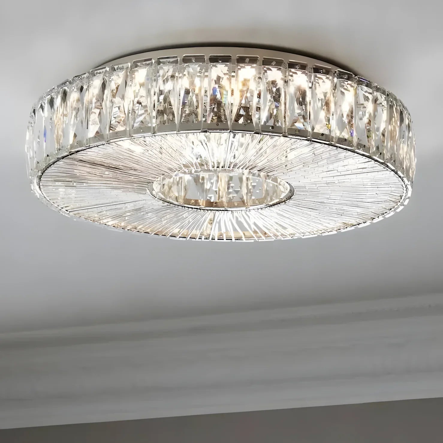 Zephyra Round Clear Glass Ceiling Light