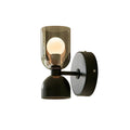 Zevi Industrial Black LED Glass Wall Sconce