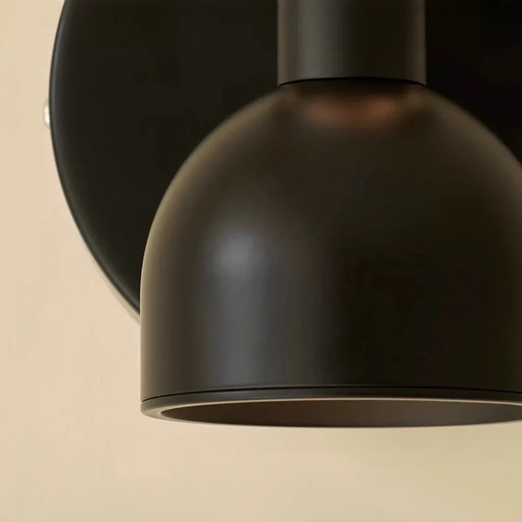 Zevi Industrial Black LED Glass Wall Sconce