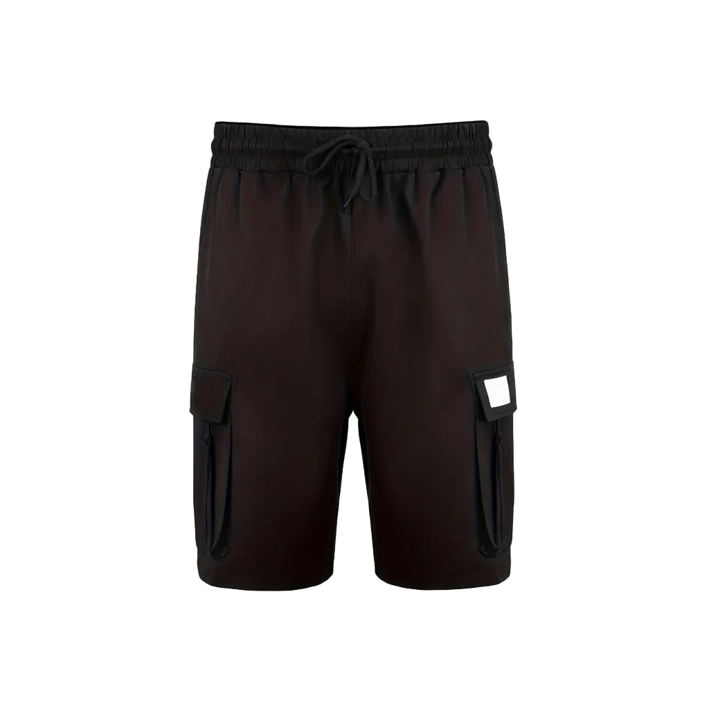 Black shorts with pockets on a white background